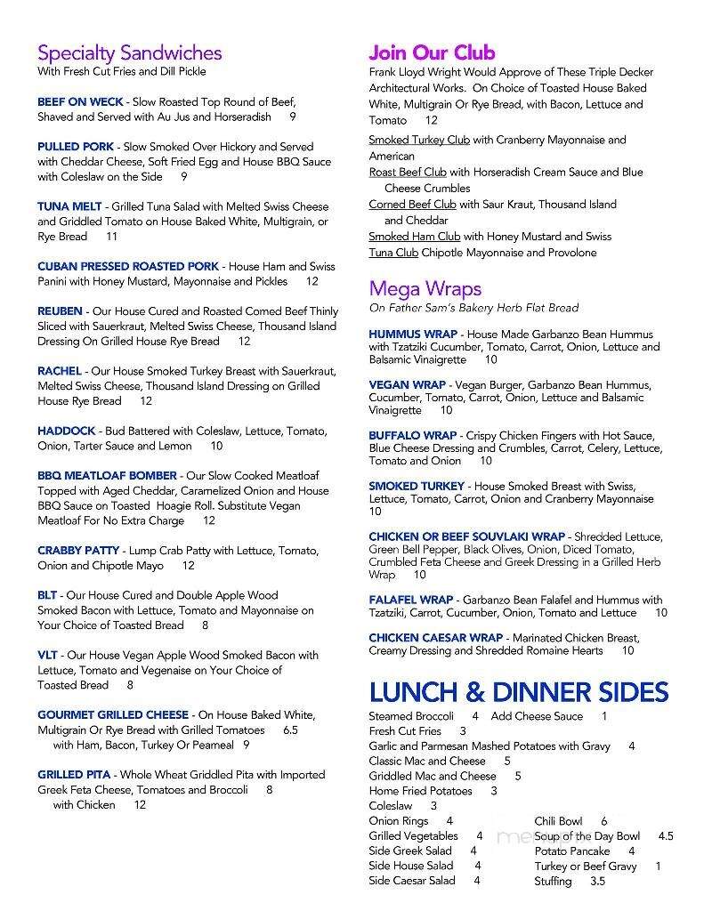 The Lake Effect Cafe - Caroga Lake, NY menu_pic
