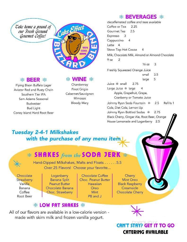 The Lake Effect Cafe - Caroga Lake, NY menu_pic