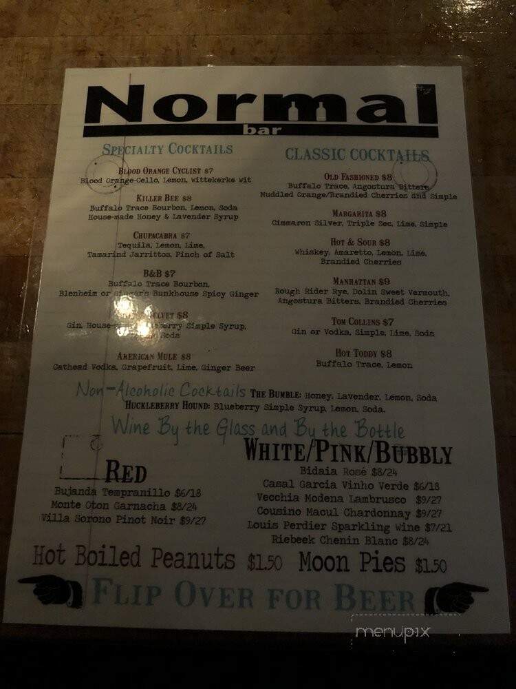 Normal Bar - Athens, GA menu_pic