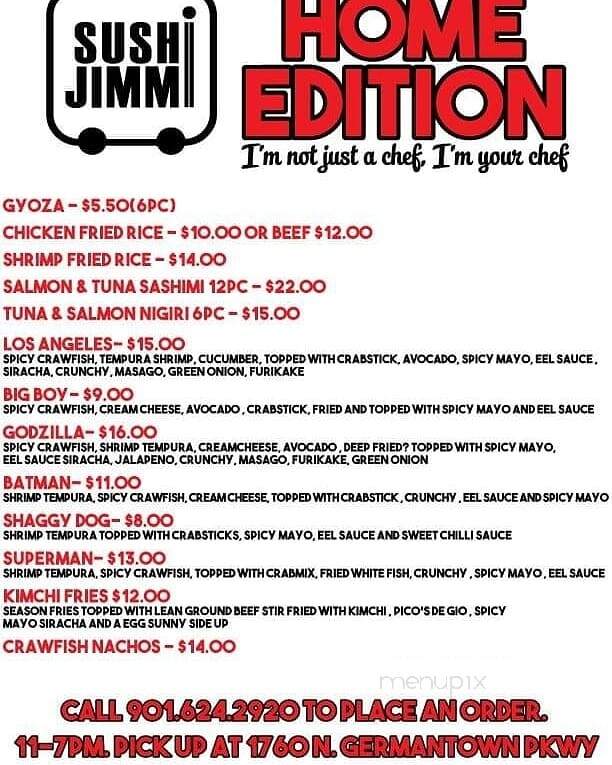 Sushi Jimmi - Memphis, TN menu_pic