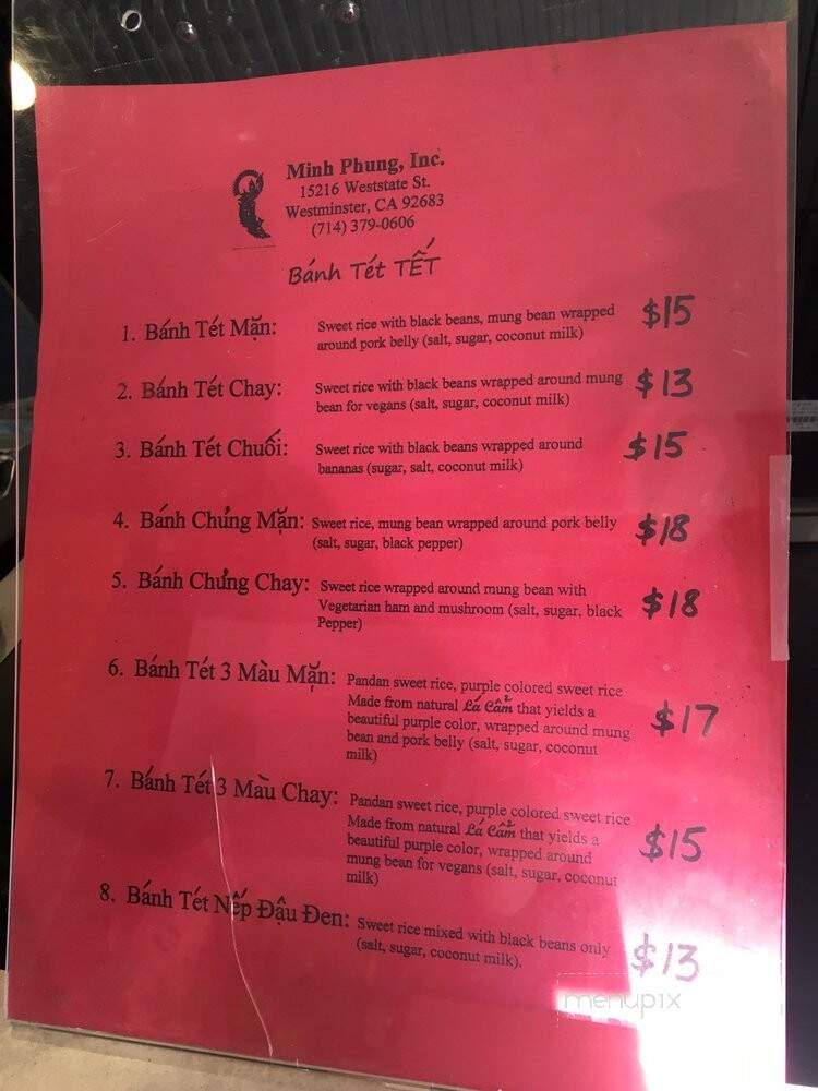 Minh Phung - Westminster, CA menu_pic