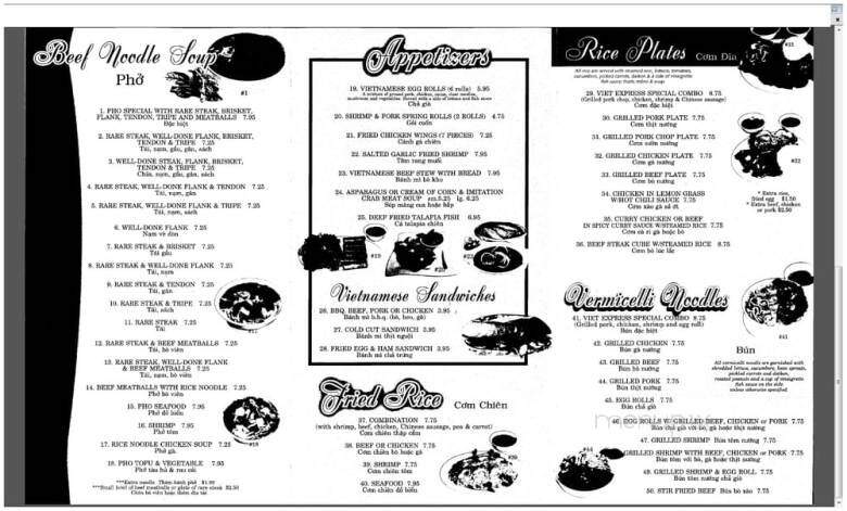 Pho Viet Express - San Diego, CA menu_pic