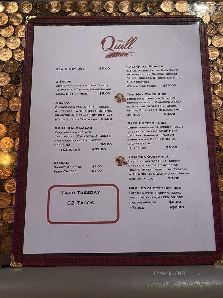 Quill Lounge - Santa Ana, CA menu_pic