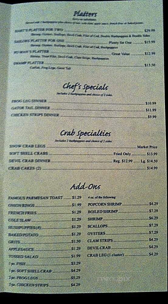 Dockside Seafood House - Hartwell, GA menu_pic