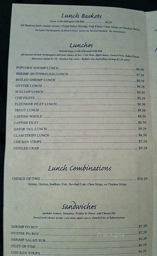 Dockside Seafood House - Hartwell, GA menu_pic