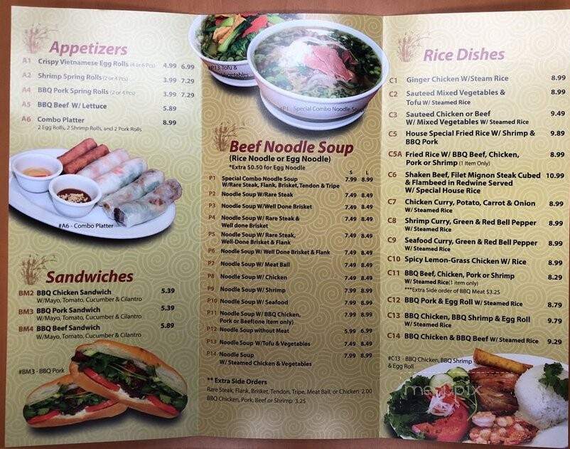 Pho Tay Bac - Brea, CA menu_pic