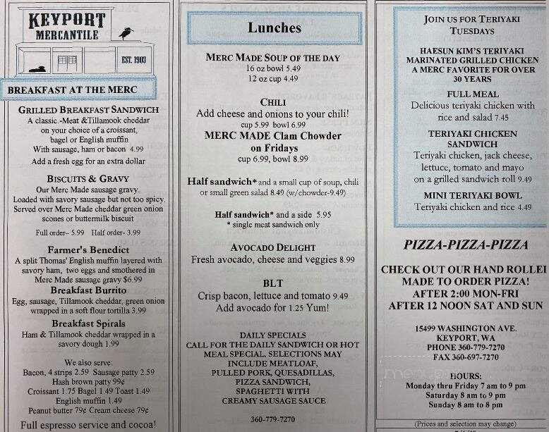 Keyport Mercantile & Sandwich - Keyport, WA menu_pic
