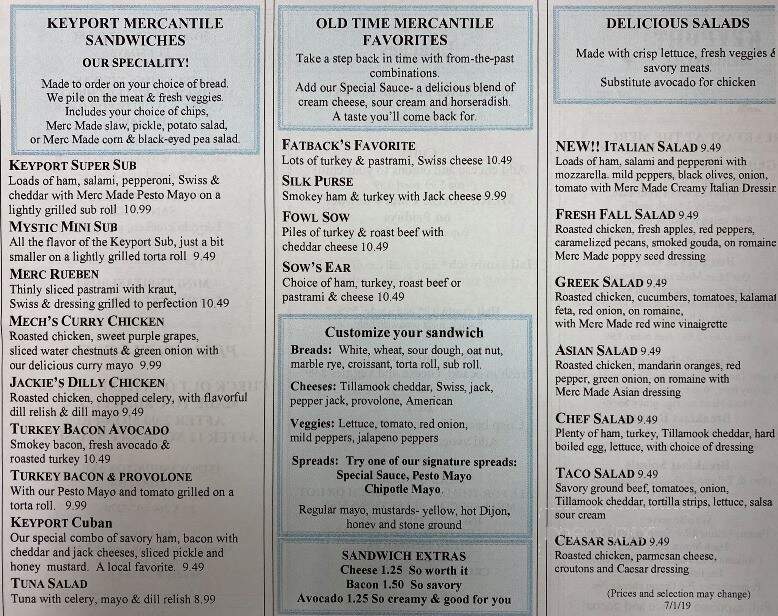 Keyport Mercantile & Sandwich - Keyport, WA menu_pic