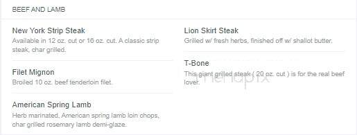 Zak's Steakhouse - Sarasota, FL menu_pic