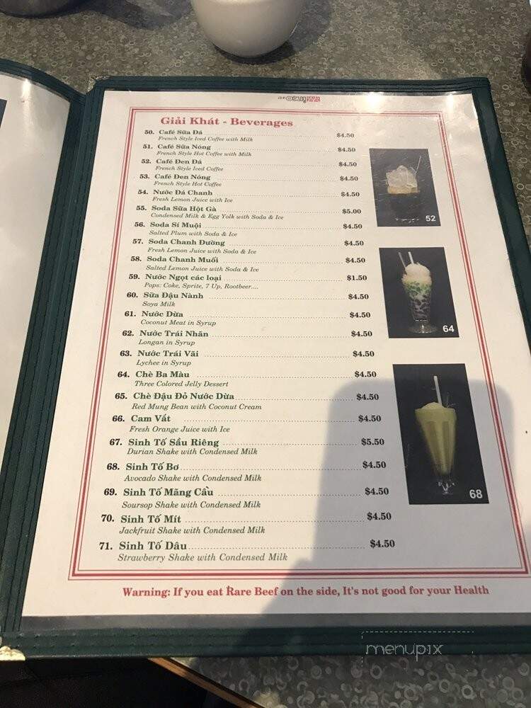 Pho Tau Bay - Surrey, BC menu_pic