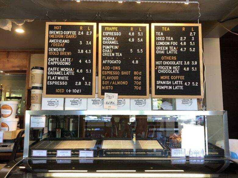 Creekside Coffee Factory - Coquitlam, BC menu_pic
