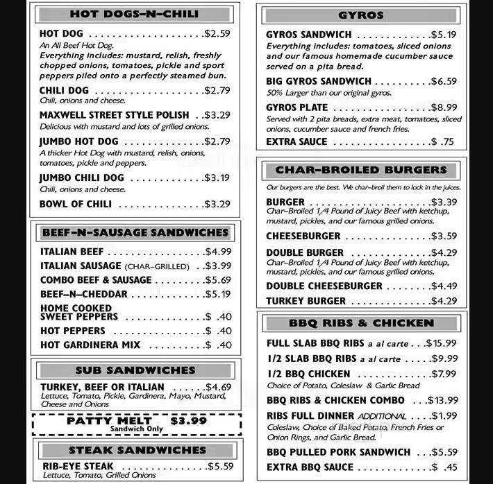 Andy's Hot Dogs - Riverdale, IL menu_pic