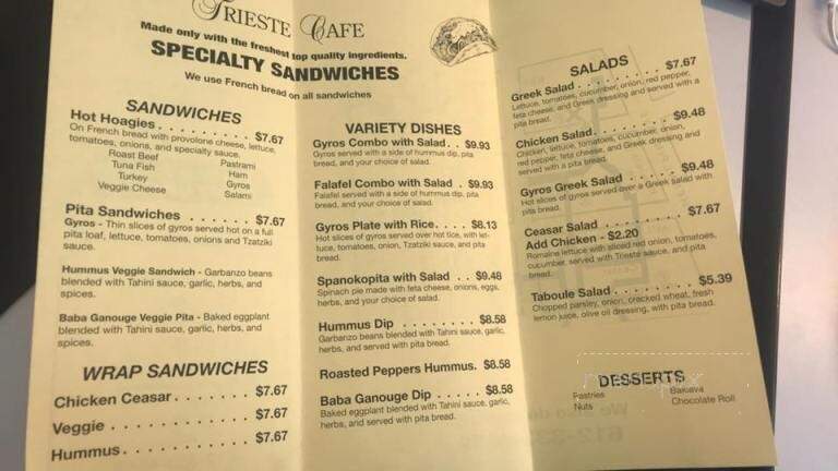 Trieste Cafe - Minneapolis, MN menu_pic