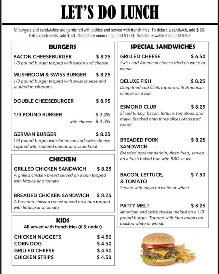 Esmond Cafe - Esmond, ND menu_pic