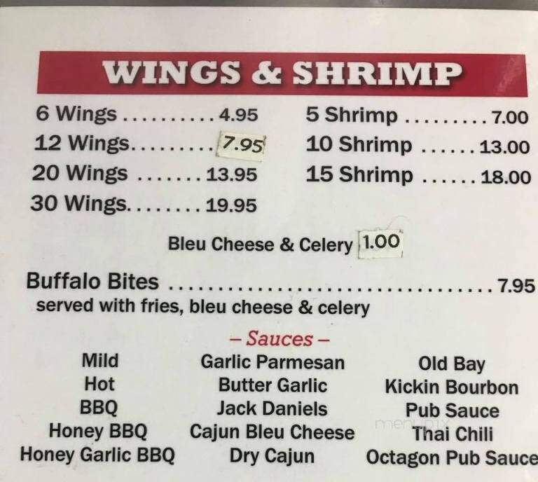 Octogon Pizza & Bar - Plymouth, PA menu_pic