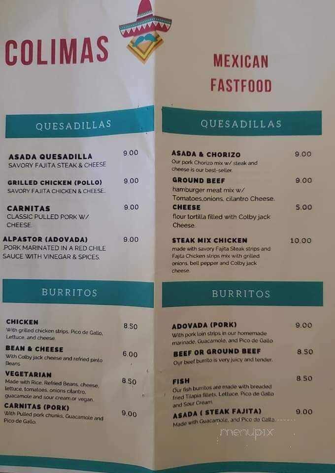 Colimas - Texarkana, TX menu_pic