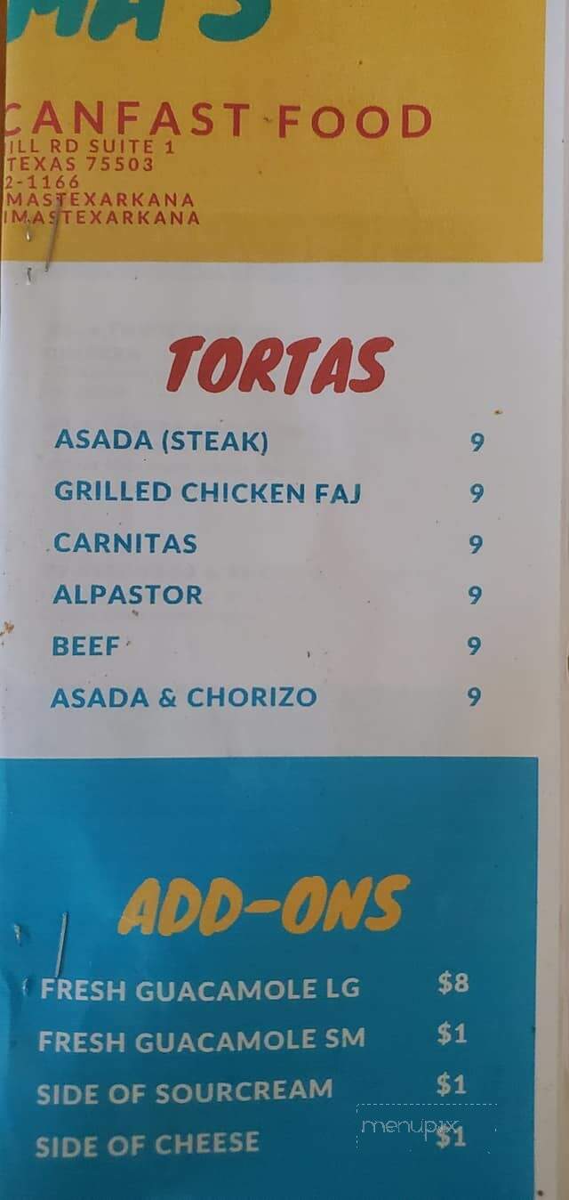 Colimas - Texarkana, TX menu_pic