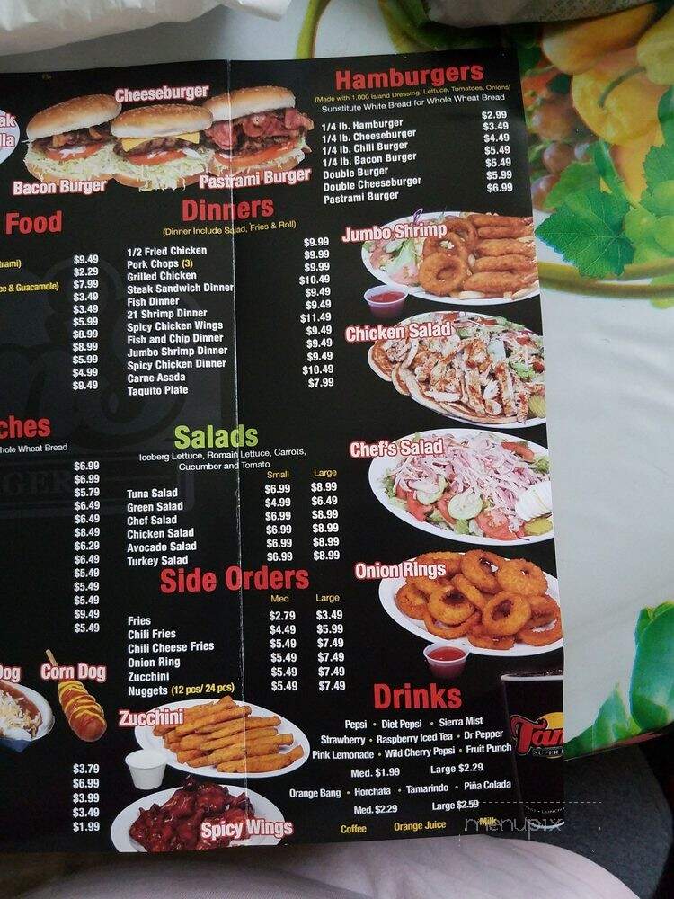 Tam's Burgers - Lynwood, CA menu_pic