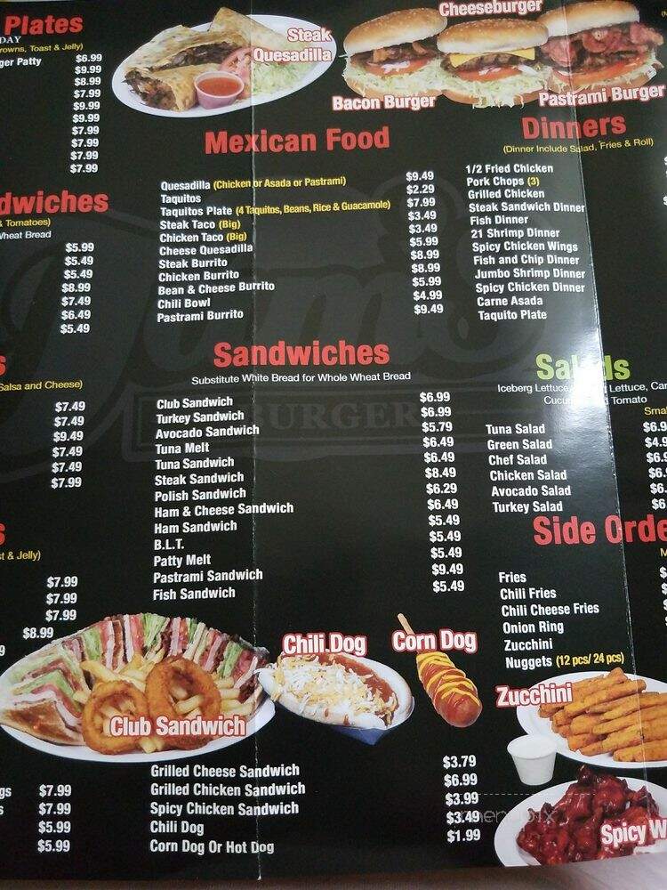 Tam's Burgers - Lynwood, CA menu_pic