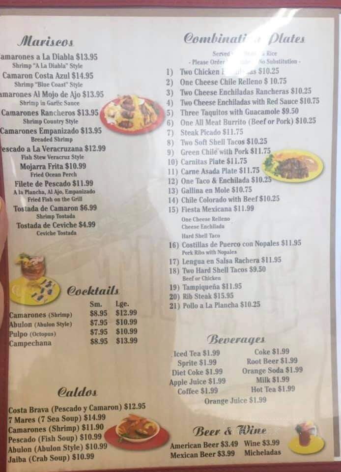 Tina's - Pico Rivera, CA menu_pic