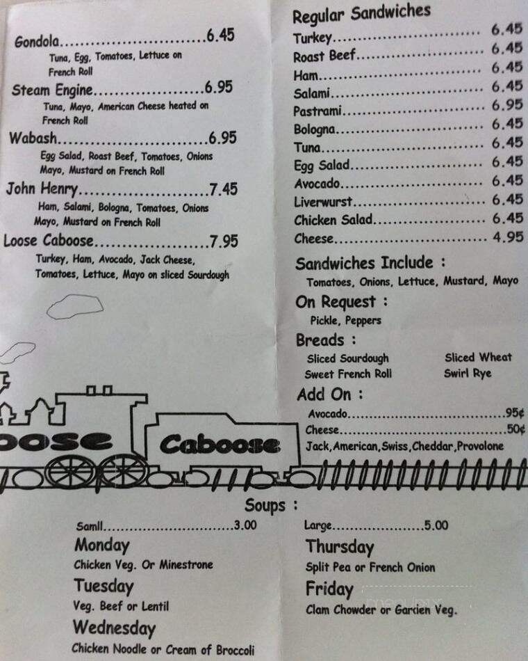 Loose Caboose - Salinas, CA menu_pic