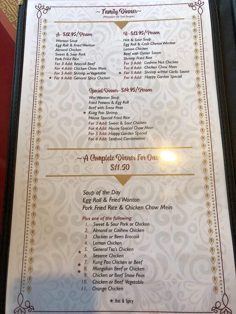 Happy Garden Chinese Restaurnt - Susanville, CA menu_pic