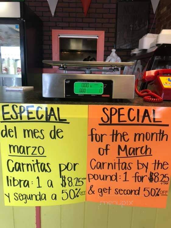 El Carnitas Mexican Grill - Enid, OK menu_pic