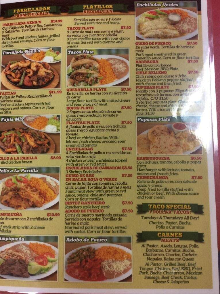 Nena's Mexican Restaurant - Haltom City, TX menu_pic