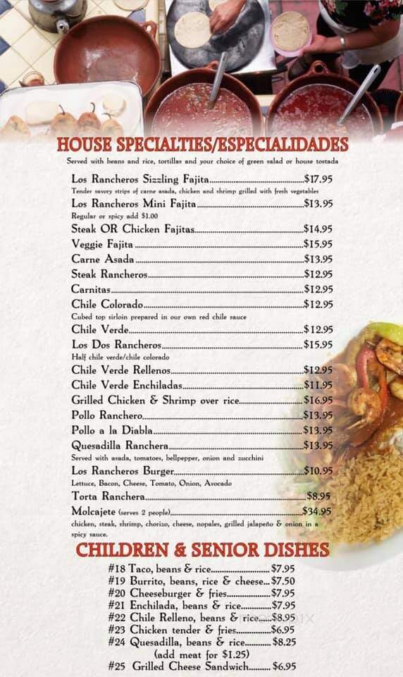 Los Rancheros Mexican Restaurant - Clovis, CA menu_pic