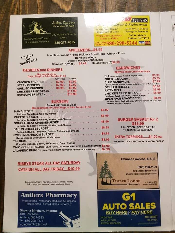 Mjay's Diner - Antlers, OK menu_pic