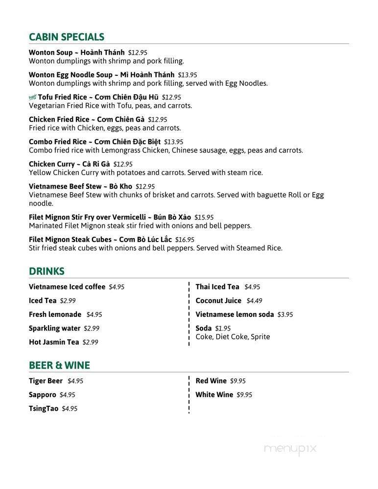 The Pho Cabin - Los Altos, CA menu_pic