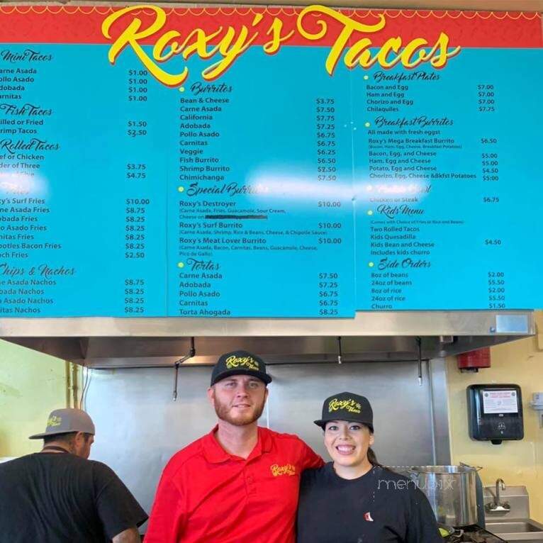 Roxys Tacos - San Diego, CA menu_pic