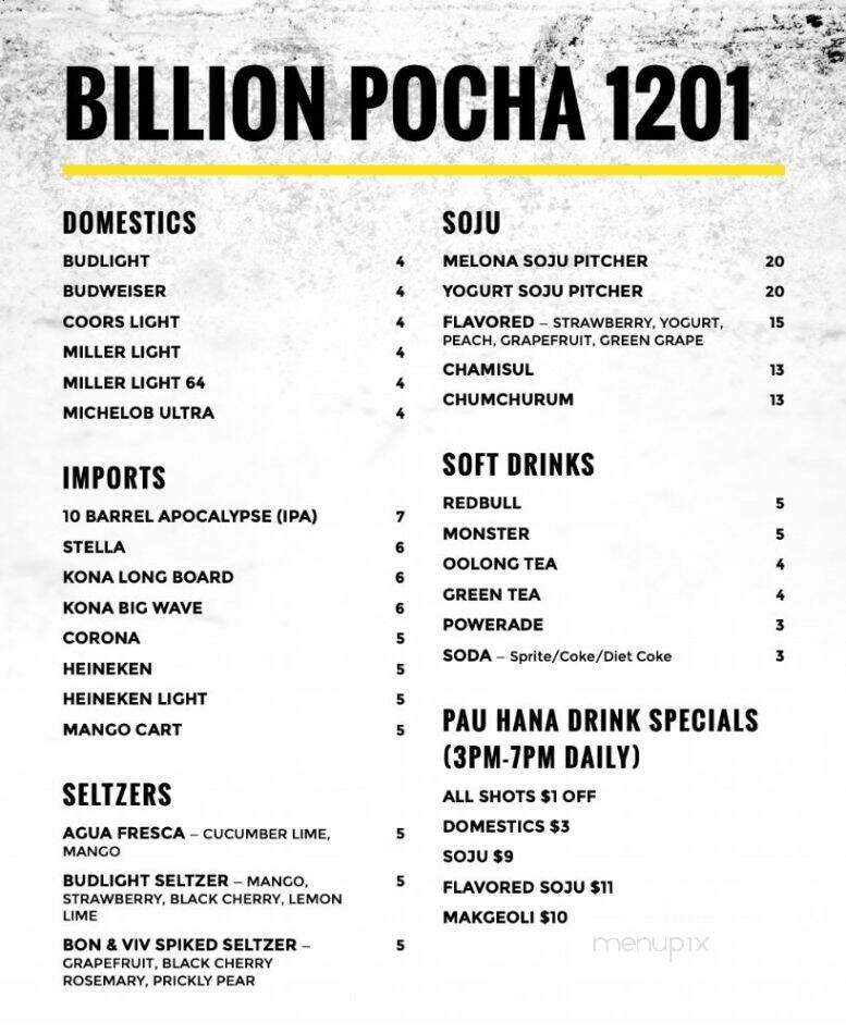 Billion Pocha 1201 - Honolulu, HI