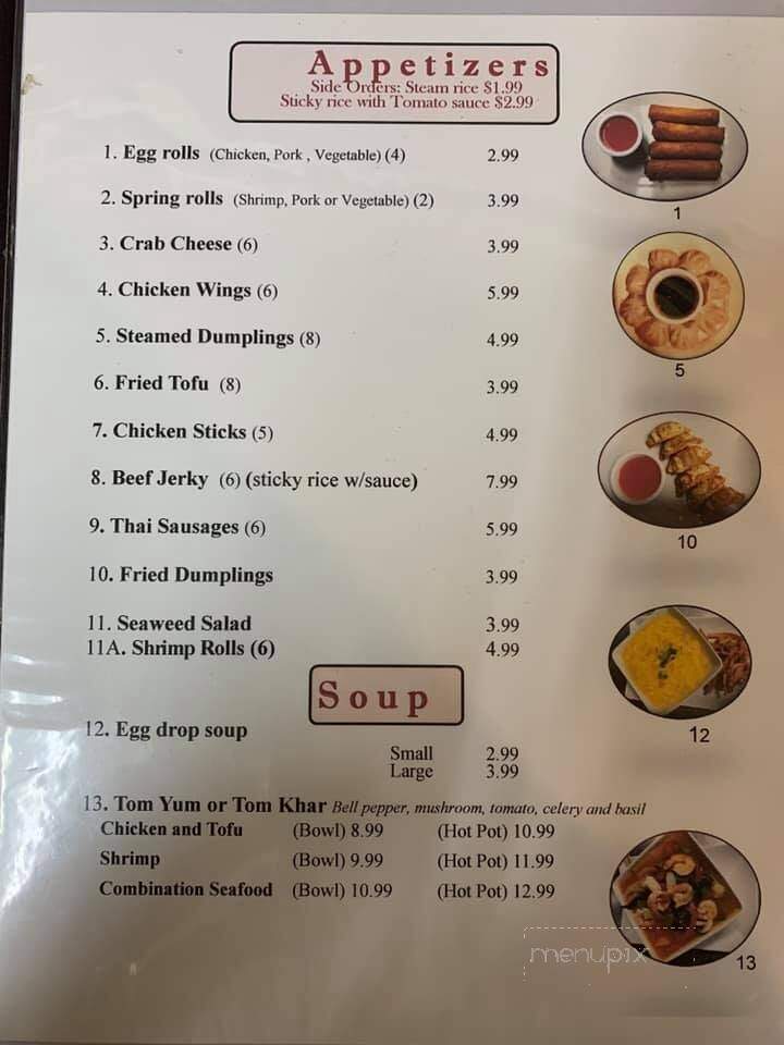 Thai Garden Restaurant - Fort Smith, AR menu_pic