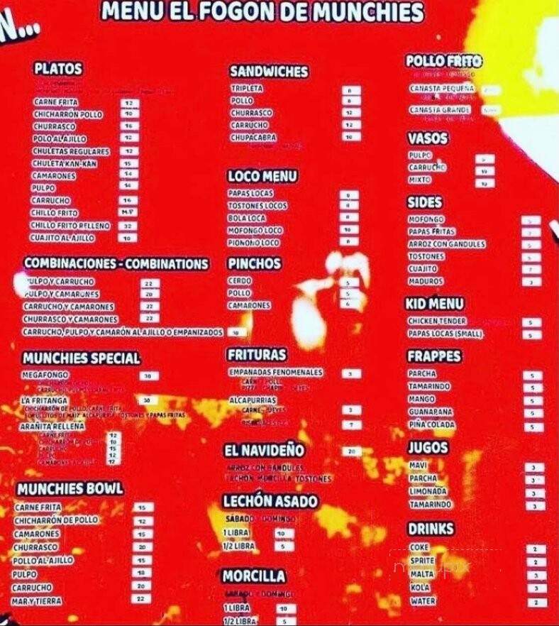 El Fogon de Munchies Boricua - Clermont, FL menu_pic