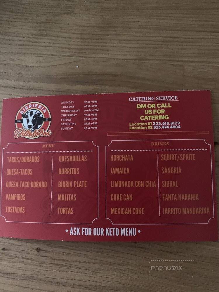 Birrieria Villalobos - Van Nuys, CA menu_pic
