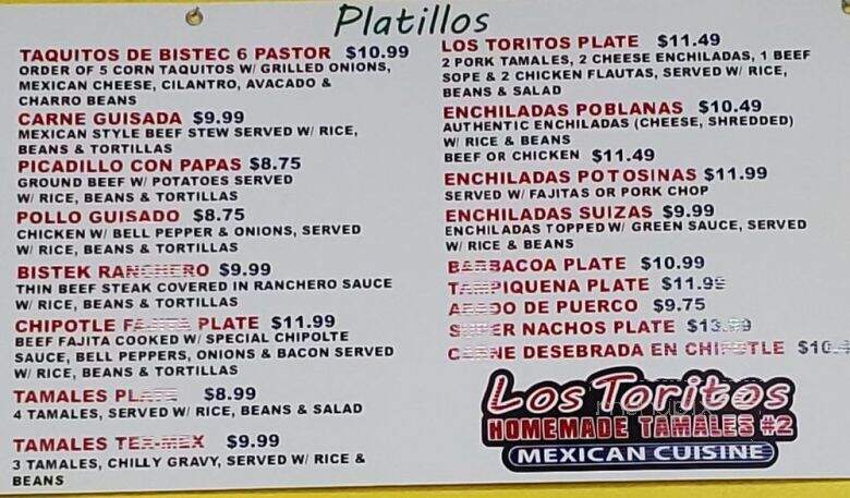 Los Toritos Tamales - Pearland, TX menu_pic