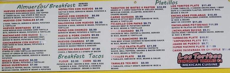 Los Toritos Tamales - Pearland, TX menu_pic