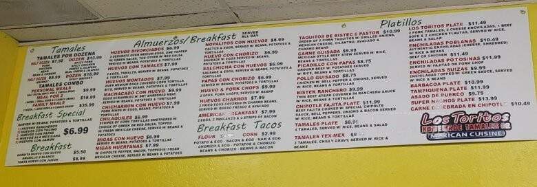 Los Toritos Tamales - Pearland, TX menu_pic