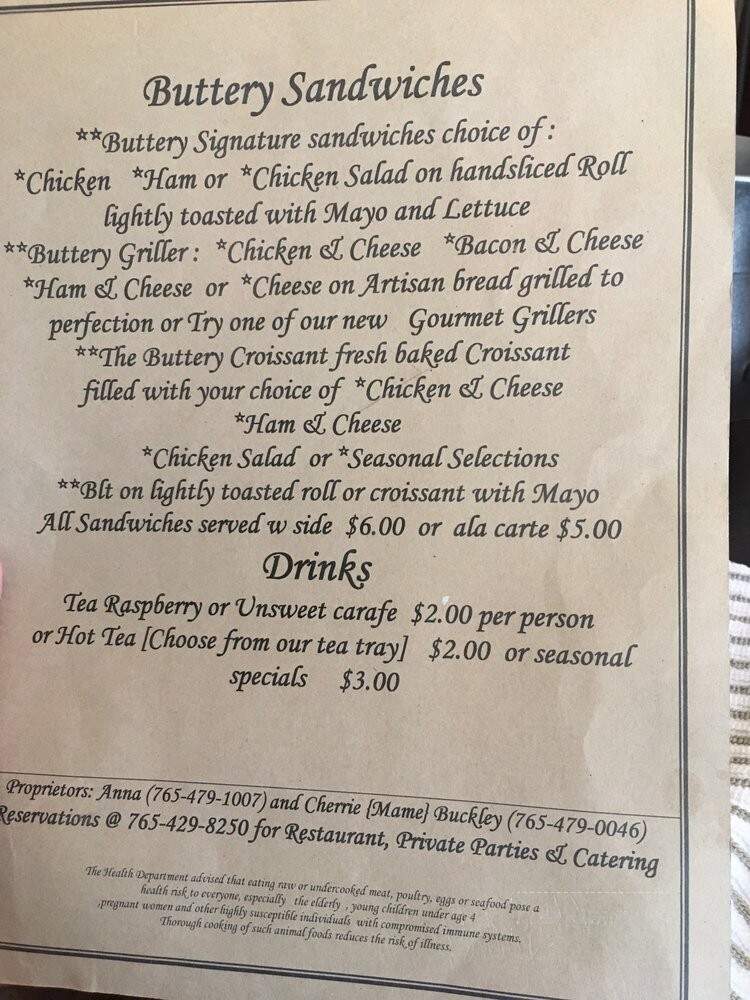 Buttery Shelf Eatery - Lafayette, IN menu_pic