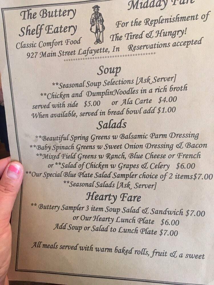 Buttery Shelf Eatery - Lafayette, IN menu_pic