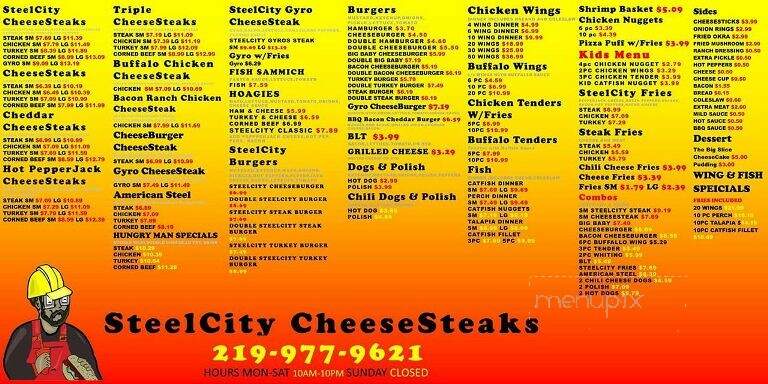 Steel City Cheese Steaks - Gary, IN menu_pic