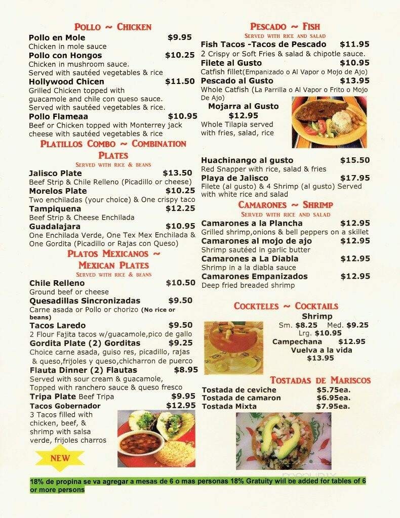 Don Jorge's Cocina - Dallas, TX menu_pic