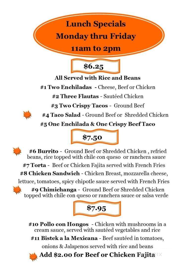 Don Jorge's Cocina - Dallas, TX menu_pic