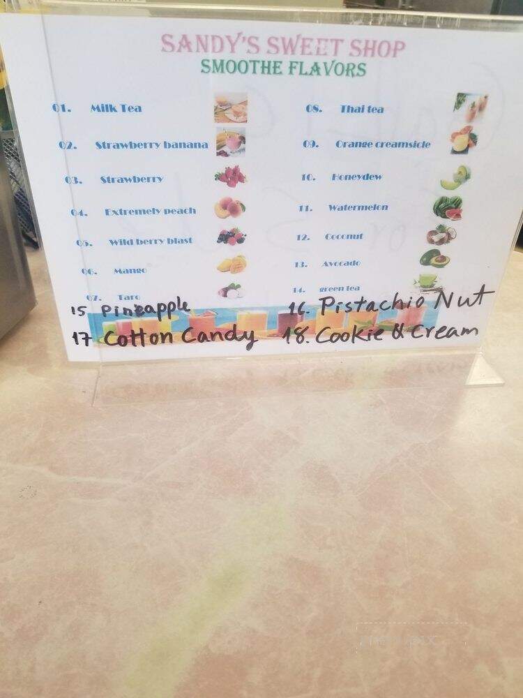 Sandy's Sweet Shop - Modesto, CA menu_pic