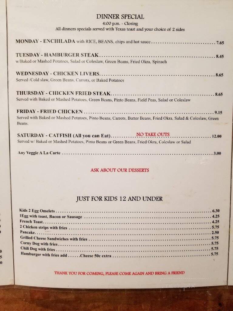 Gold Mine Family Restaraunt - Garland, TX menu_pic