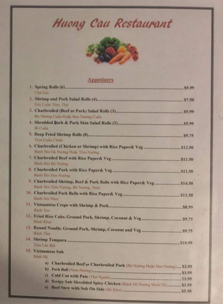 Kim Sang Vietnamese Restaurant - Winnipeg, MB menu_pic