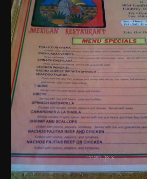 El Mezcal - Alton, IL menu_pic
