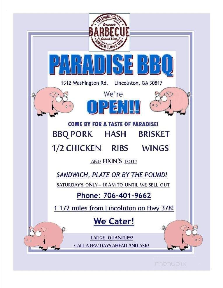 Paradise Bar B Que - Lincolnton, GA