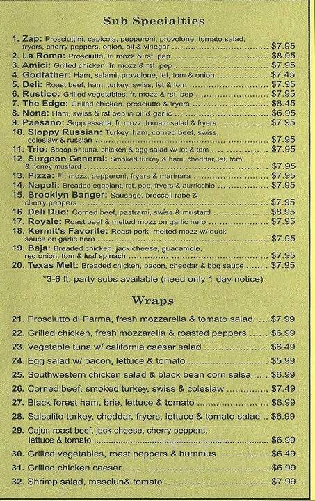 Duffy's Deli & Catering - Madison, NJ menu_pic